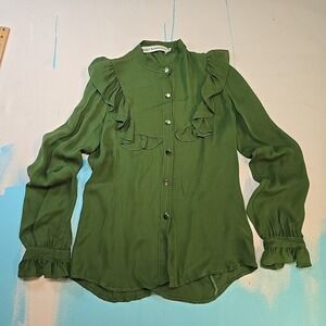 Stoned Immaculate Green Ruffle Blouse